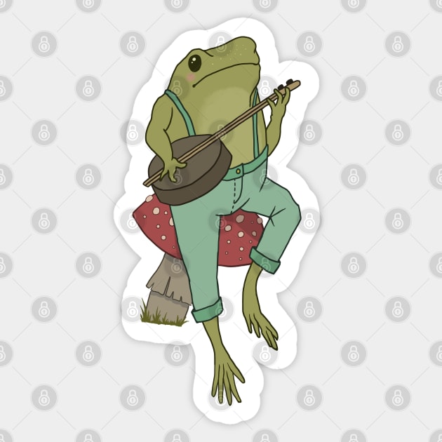 Cottagecore Froggy Art: World of Frogs, Mushrooms, and Magic Sticker by Ministry Of Frogs